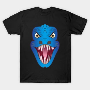 Blue Spinosaurus Dinosaur Head T-Shirt